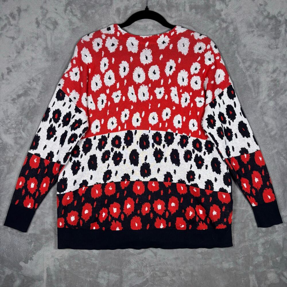 Cabi Colorblock Leopard Print Cardigan Sweater Wo… - image 2